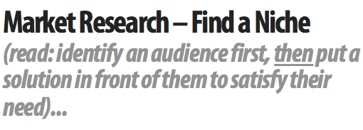 Market Research (Find a Niche)